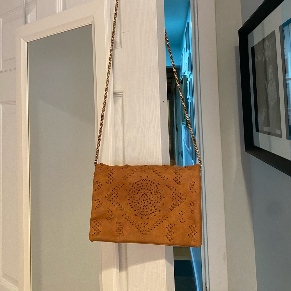 Suede crossbody purse